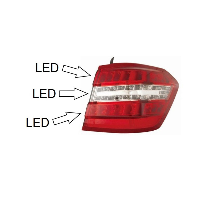 Lampa tylna prawa LED dla Mercedes Klasa E S212 Kombi (2009-2012) - DEPO 440-1979R-AE