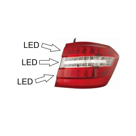 Zadné svetlo pravé LED pre Mercedes E-Class S212 Kombi (2009-2012) - DEPO 440-1979R-AE