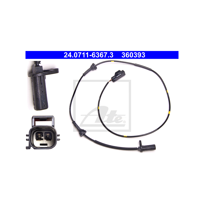 ATE 24.0711-6367.3 Sensor ABS revoluciones rueda delantero derecho para Volvo XC90