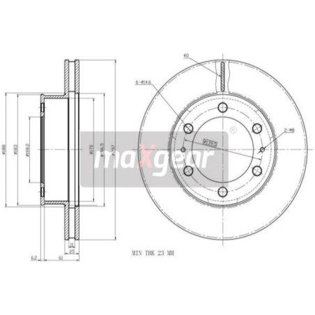 MAXGEAR 19-2350 Disque de frein avant pour Toyota Hilux Fortuner