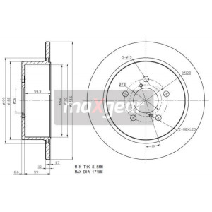 MAXGEAR 19-2356 Brzdový kotúč zadný pre Subaru Legacy Outback