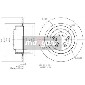 MAXGEAR 19-2357 Disco freno posteriore per Subaru Legacy Outback