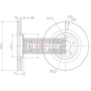 MAXGEAR 19-2364 Brake Disc Front for Qashqai Koleos Juke