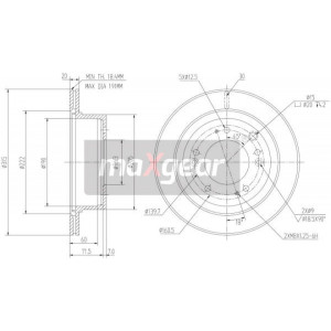MAXGEAR 19-2372 Disco de freno para Kia Sorento