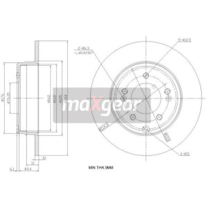 MAXGEAR 19-2382 Disco freno posteriore per Grandeur Sonata Optima Cadenza ix35