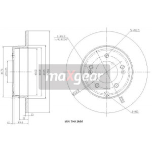 MAXGEAR 19-2382 Disco freno posteriore per Grandeur Sonata Optima Cadenza ix35