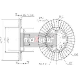 MAXGEAR 19-2387 Brzdový kotúč predný pre Mazda MPV XEDOS