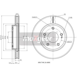 MAXGEAR 19-2388 Disco freno anteriore per Lancer Outlander Space Runner Chariot