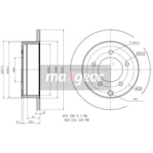 MAXGEAR 19-2389 Disco de freno trasero para Mitsubishi Lancer