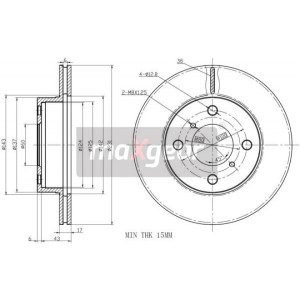 MAXGEAR 19-2327 Disco de freno delantero para Suzuki Alto