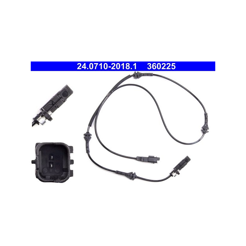 ATE 24.0710-2018.1 ABS Wheel Speed Sensor Front for 407 C6