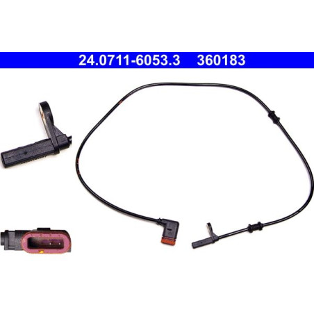 ATE 24.0711-6053.3 Sensor ABS revoluciones rueda trasero derecho para Mercedes C CLK CLC