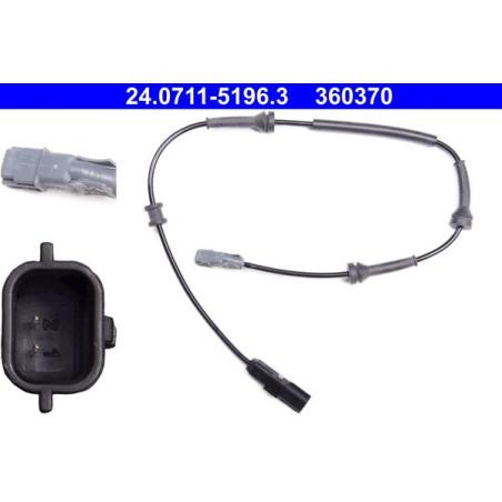 ATE 24.0711-5196.3 ABS Wheel Speed Sensor Rear for Renault Laguna