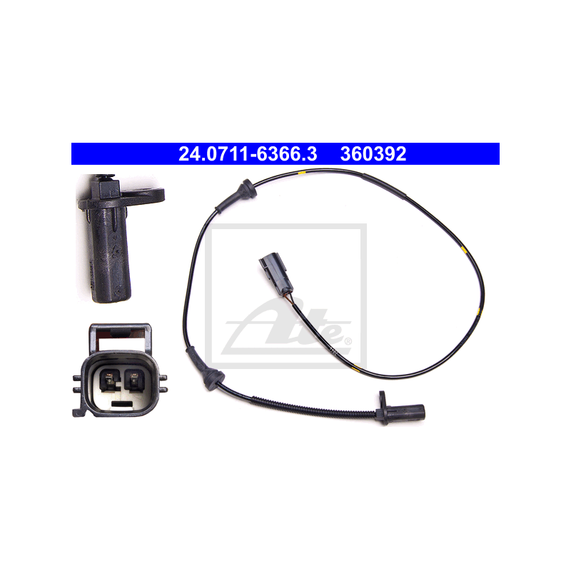 ATE 24.0711-6366.3 Capteur ABS vitesse de roue avant gauche pour Volvo XC90