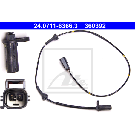 ATE 24.0711-6366.3 Capteur ABS vitesse de roue avant gauche pour Volvo XC90