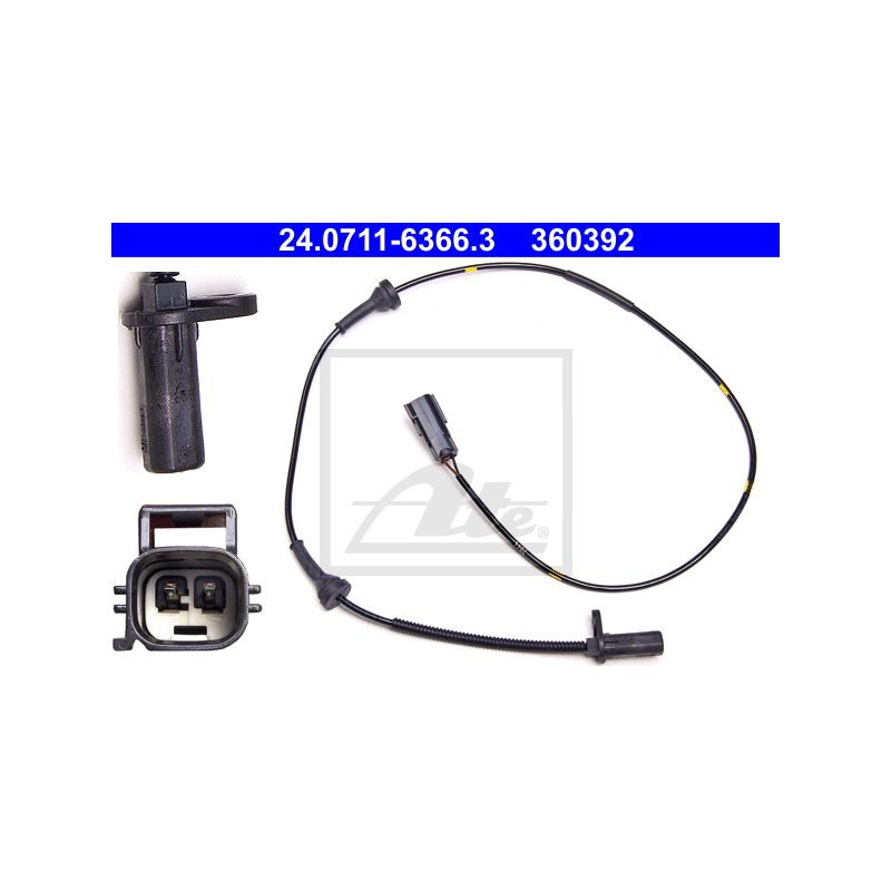 Delantero Izquierda Sensor de ABS para Volvo XC90 I (2002-2014) ATE 24.0711-6366.3