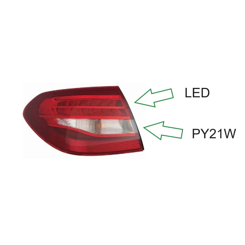 Rear Light Left for Mercedes C-Class S205 Estate (2014-2018) - DEPO 440-19A6L-WE