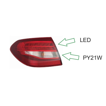 Piloto trasero izquierdo para Mercedes Clase C S205 Familiar (2014-2018) - DEPO 440-19A6L-WE