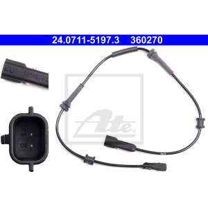 ATE 24.0711-5197.3 Capteur ABS vitesse de roue arrière pour Renault Laguna