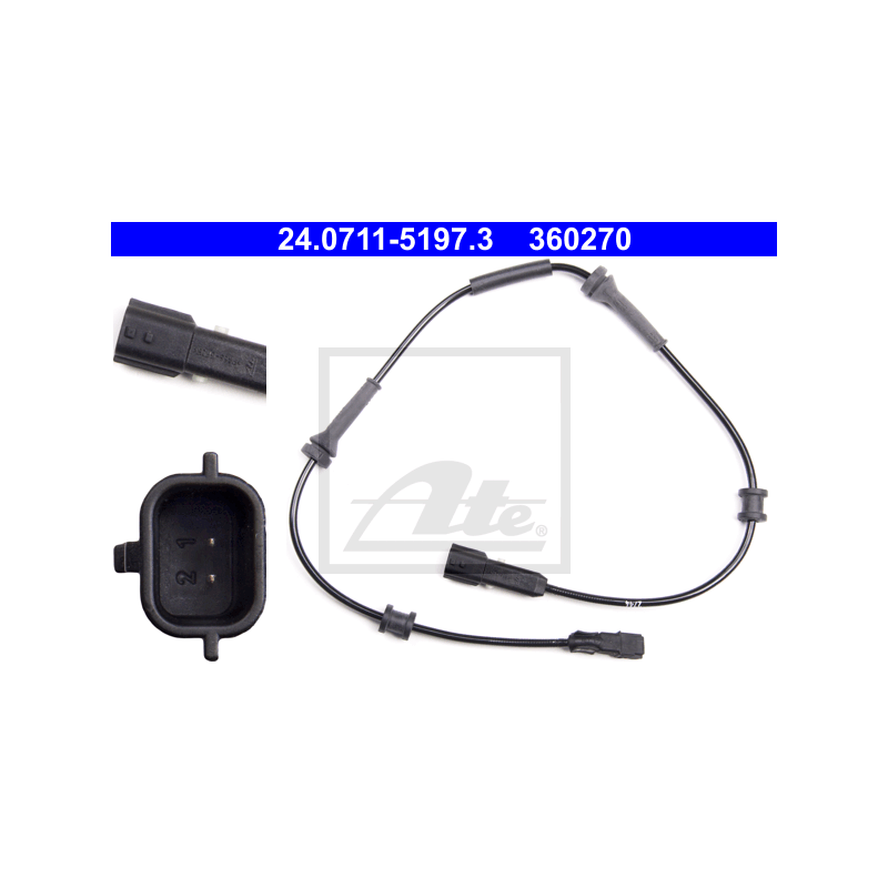 ATE 24.0711-5197.3 Capteur ABS vitesse de roue arrière pour Renault Laguna