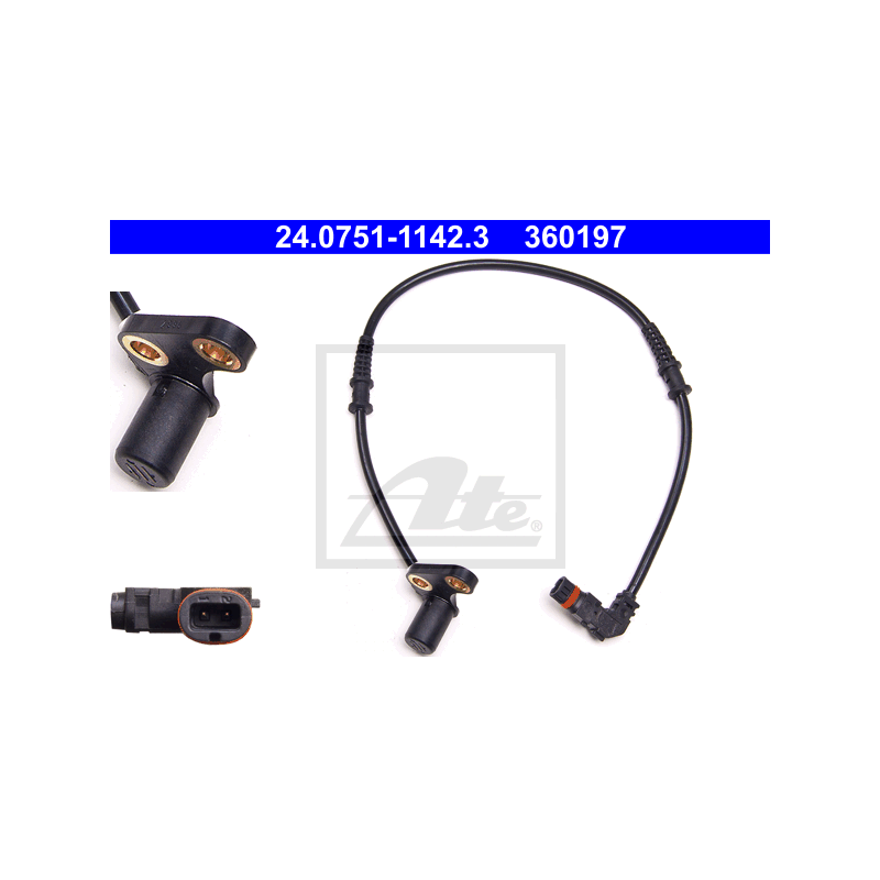 ATE 24.0751-1142.3 Sensor ABS revoluciones rueda delantero derecho para Mercedes C CLK SLK