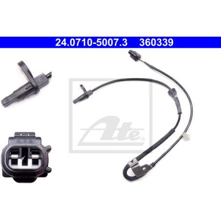 ATE 24.0710-5007.3 Front Left ABS Wheel Speed Sensor for Opel Agila B Suzuki Splash
