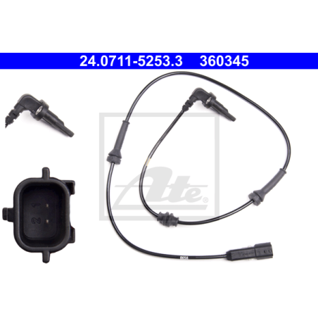 ATE 24.0711-5253.3 Sensor ABS revoluciones rueda trasero para Renault Master