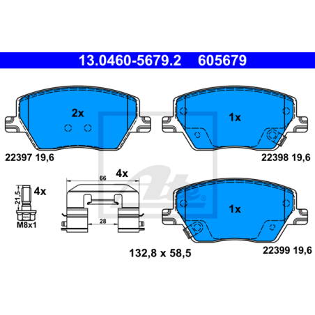 ATE 13.0460-5679.2 Pastiglie freno anteriore per Fiat Tipo