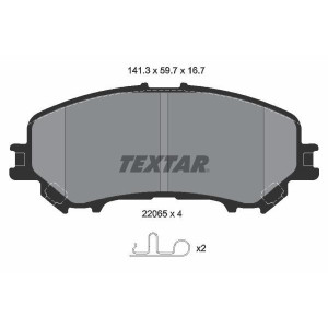 TEXTAR 2206503 Brzdové platničky predný pre X-Trail Koleos Qashqai
