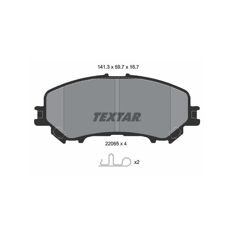 TEXTAR 2206503 Brake Pads Set Front for X-Trail Koleos Qashqai