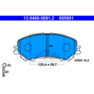 ATE 13.0460-5691.2 Pastillas de freno delantero para X-Trail Kadjar Koleos Qashqai