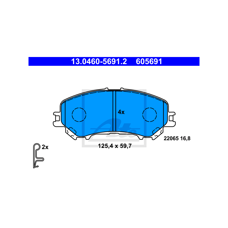 ATE 13.0460-5691.2 Brake Pads Set Front for X-Trail Kadjar Koleos Qashqai