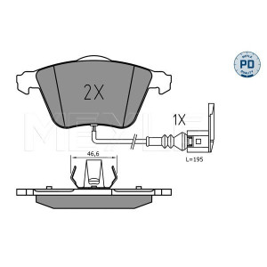 MEYLE 025 240 2120/PD Pastillas de freno delantero para A3 Golf TT Scirocco