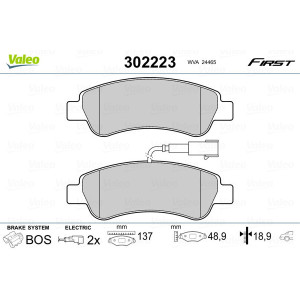 VALEO 302223 Brzdové platničky Zadné pre