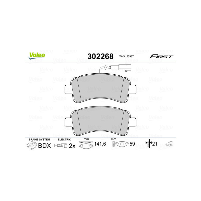 VALEO 302268 Plaquettes de frein Arrière pour