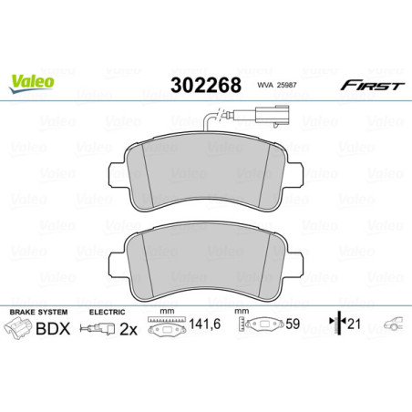 VALEO 302268 Pastiglie freno Posteriore per