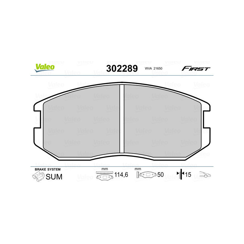 VALEO 302289 Pastiglie freno Anteriore per