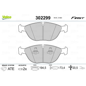 VALEO 302299 Pastiglie freno Anteriore per