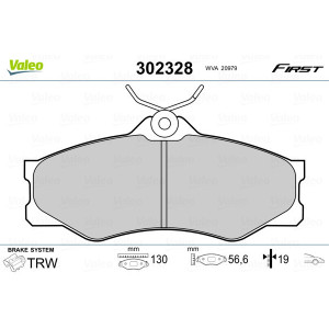 VALEO 302328 Pastillas de freno Delantero para