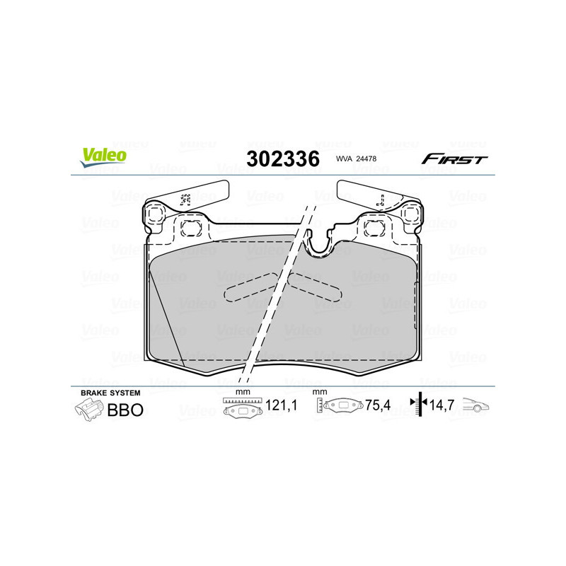 VALEO 302336 Klocki hamulcowe Przód dla
