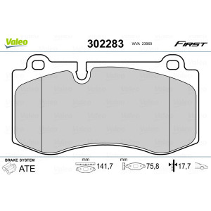 VALEO 302283 Brzdové platničky Predné pre