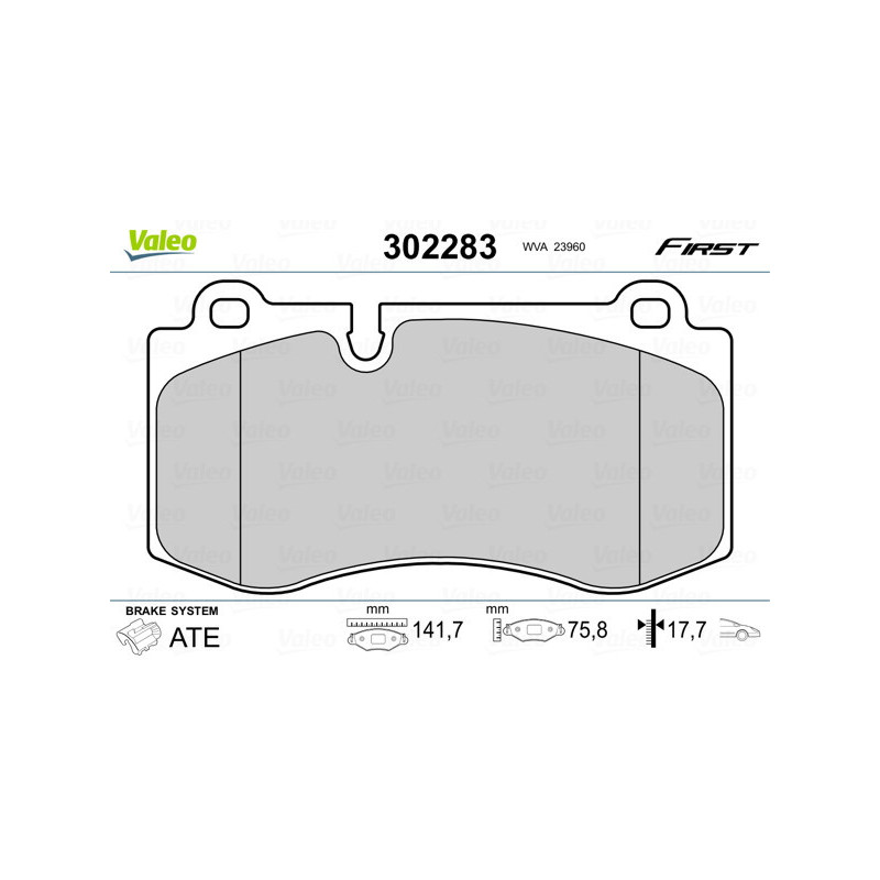 VALEO 302283 Klocki hamulcowe Przód dla