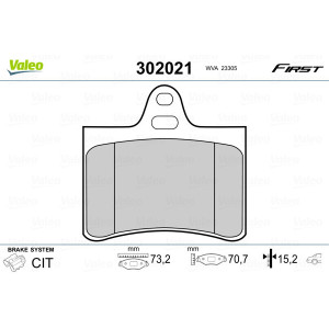 VALEO 302021 Pastiglie freno Posteriore per