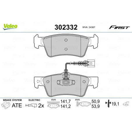 VALEO 302332 Klocki hamulcowe Tył dla