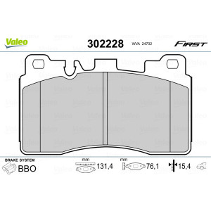 VALEO 302228 Pastiglie freno Posteriore per