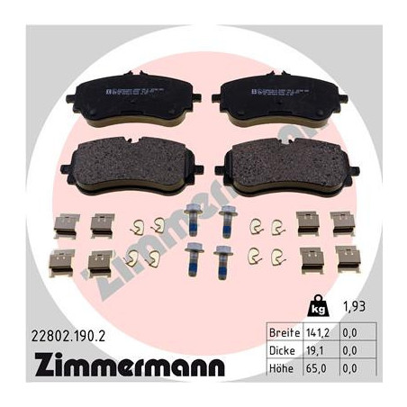 ZIMMERMANN 22802.190.2 Brzdové destičky