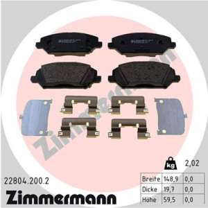 ZIMMERMANN 22804.200.2 Brzdové platničky Predné pre