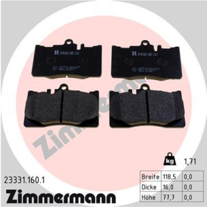 ZIMMERMANN 23331.160.1 Brzdové platničky Predné pre