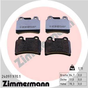 ZIMMERMANN 24097.970.1 Pastillas de freno Trasero para