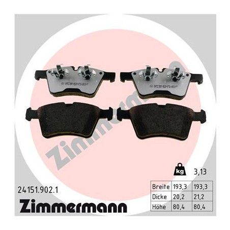 ZIMMERMANN 24151.902.1 Klocki hamulcowe Przód dla
